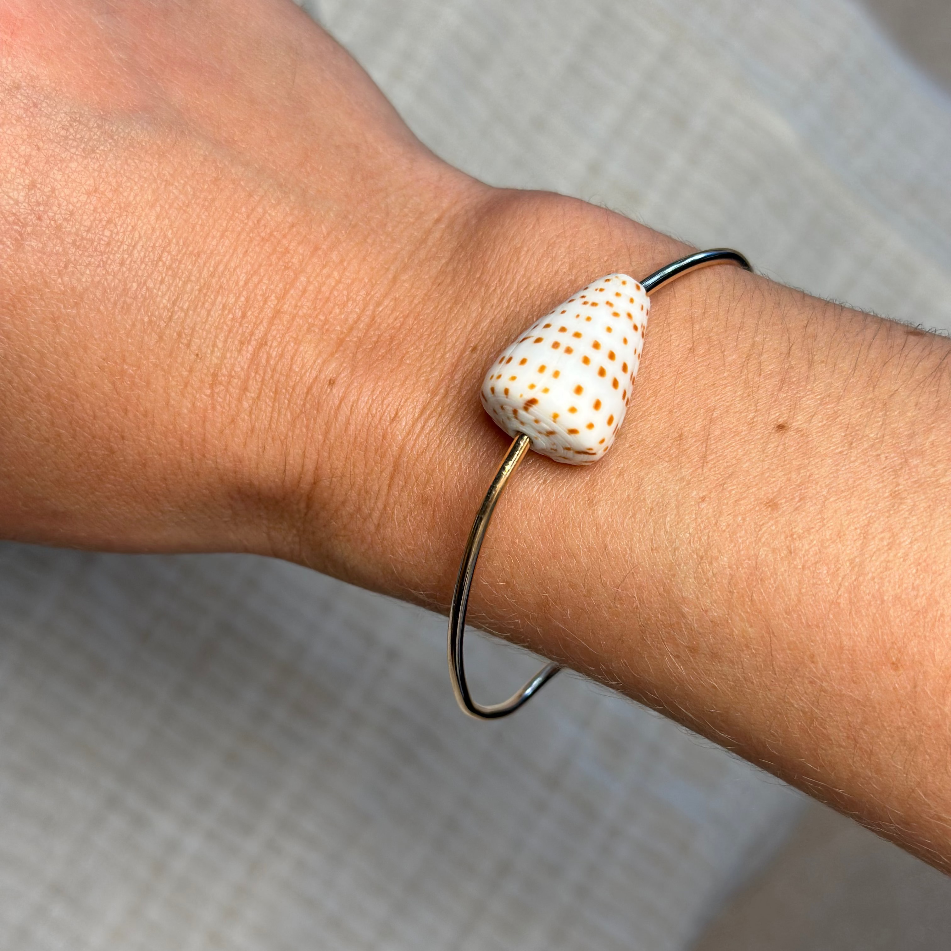Gold Filled Bangle with Tahitian Cone Shell