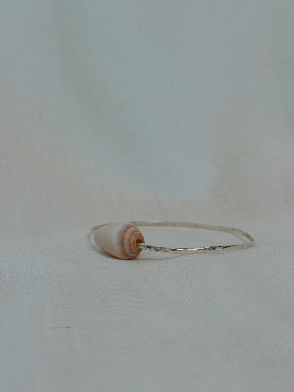 Sterling Silver Bangle with California Cone Shell