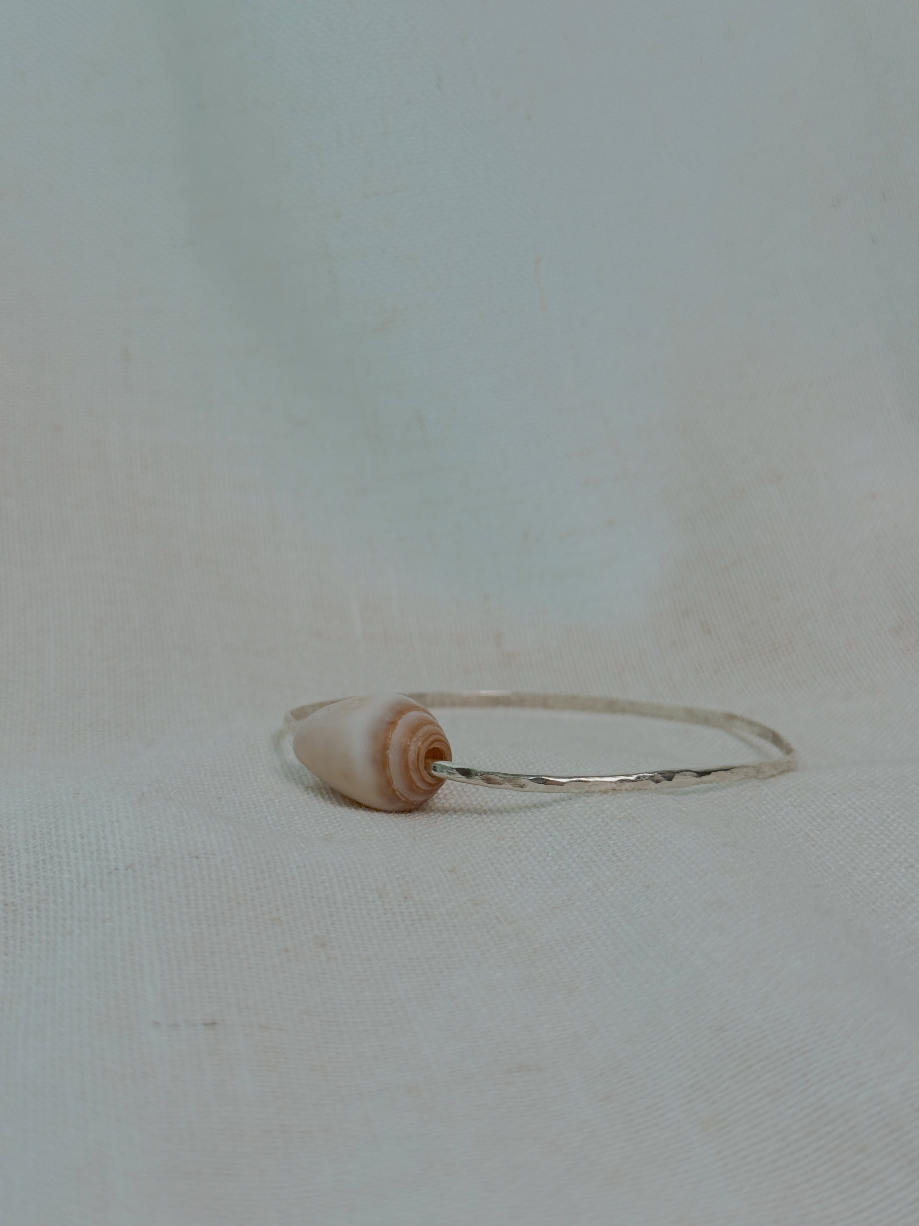 Sterling Silver Bangle with California Cone Shell