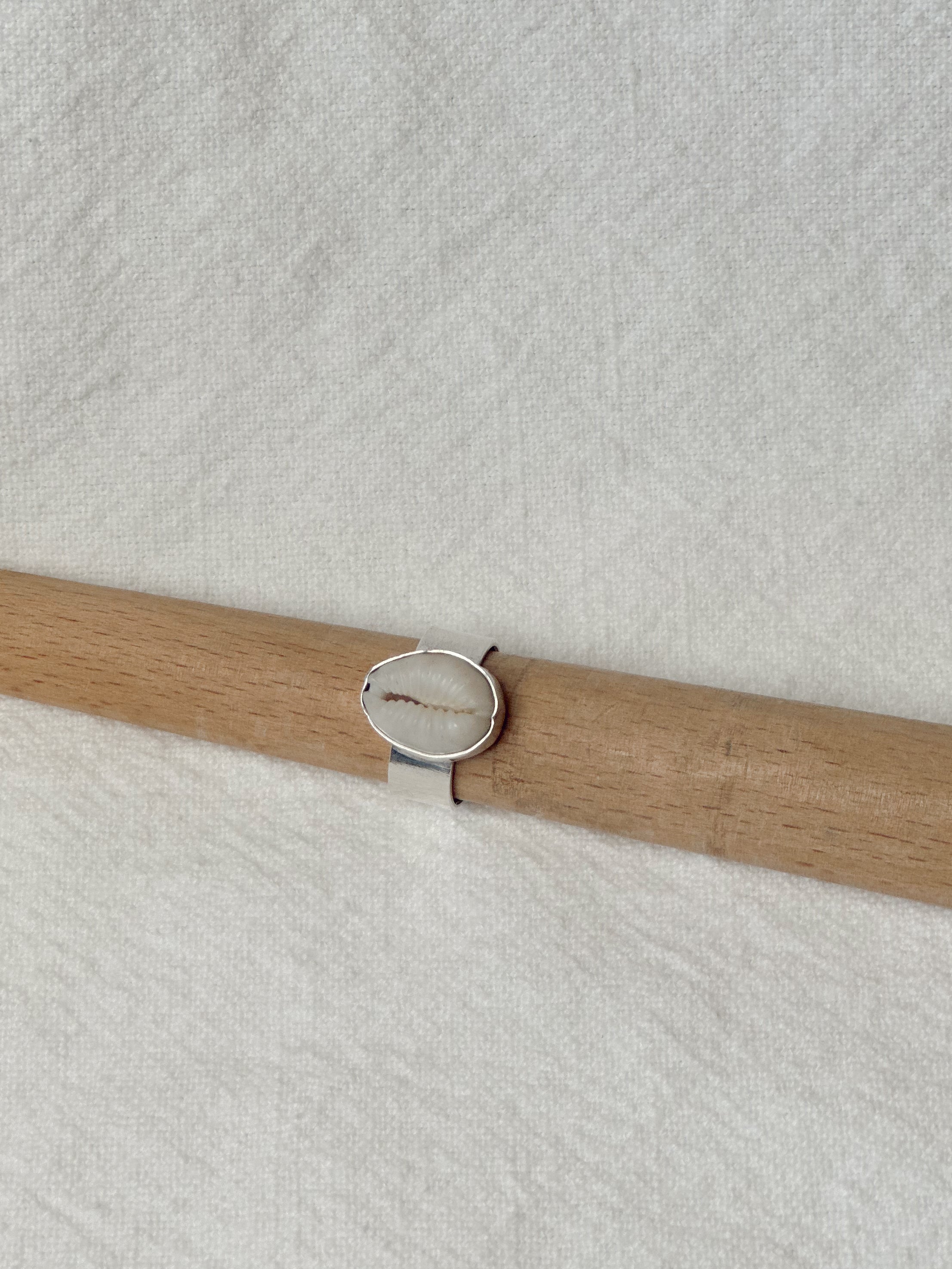 Cowrie Shell Ring - Wide Band