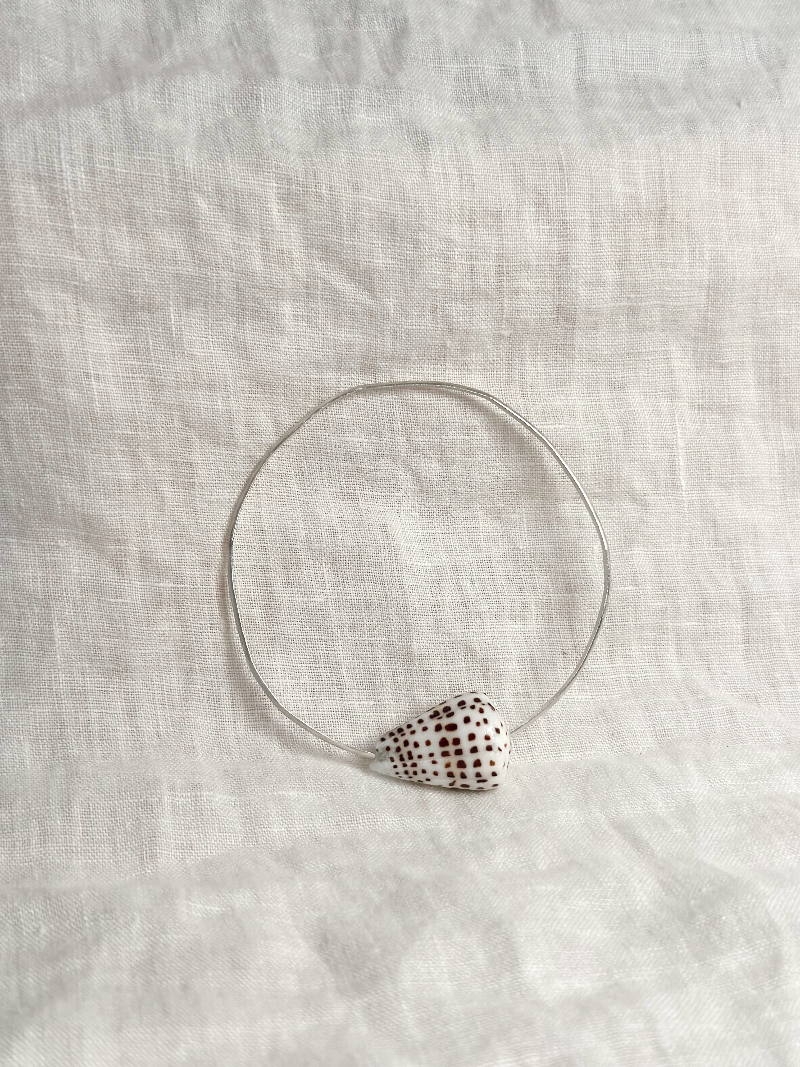 Sterling Silver Bangle with Flea Cone Shell