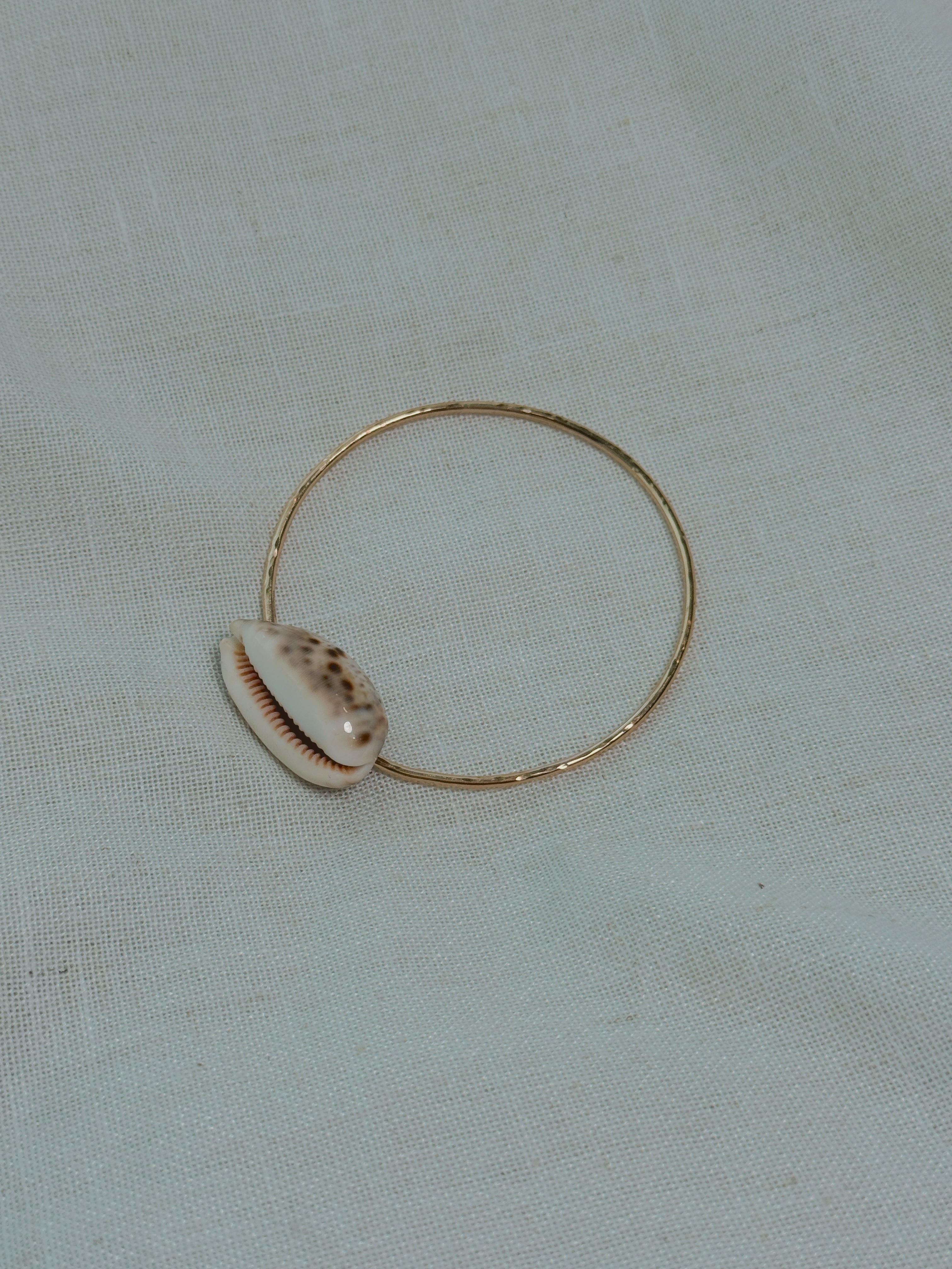 Gold Bangle with Cowrie Shell