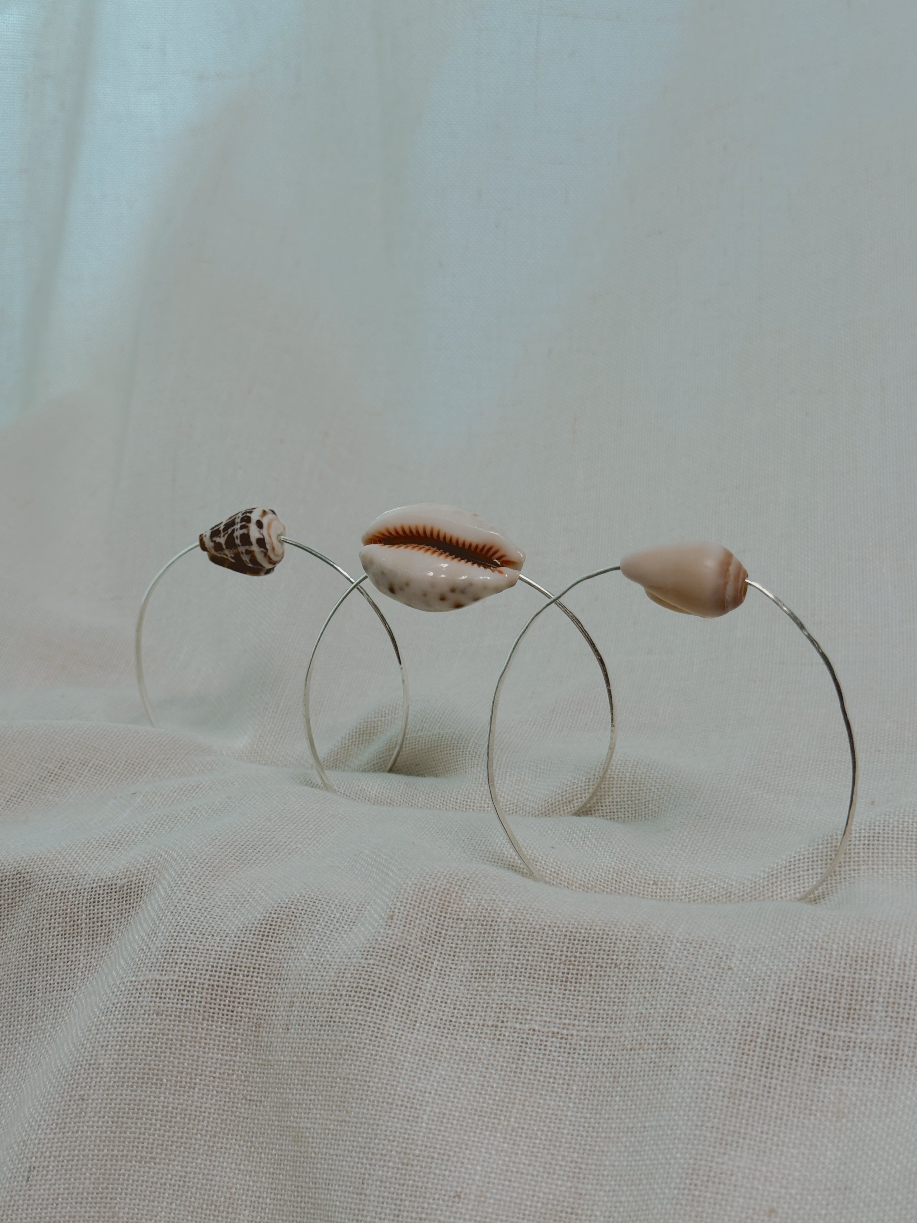 Sterling Silver Bangle with California Cone Shell