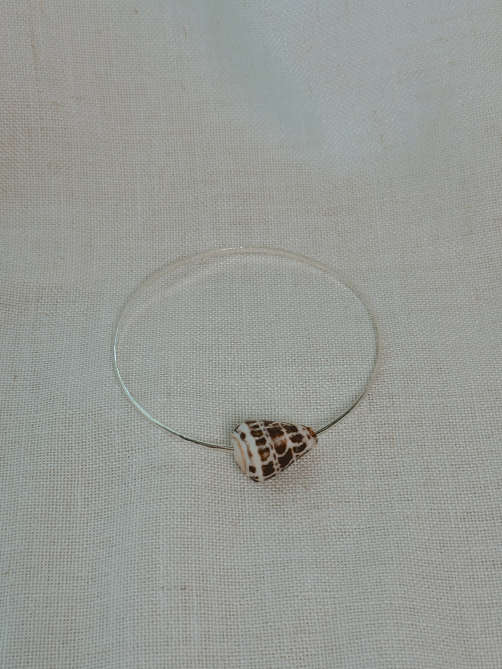 Sterling Silver Bangle with Hebrew Cone Shell