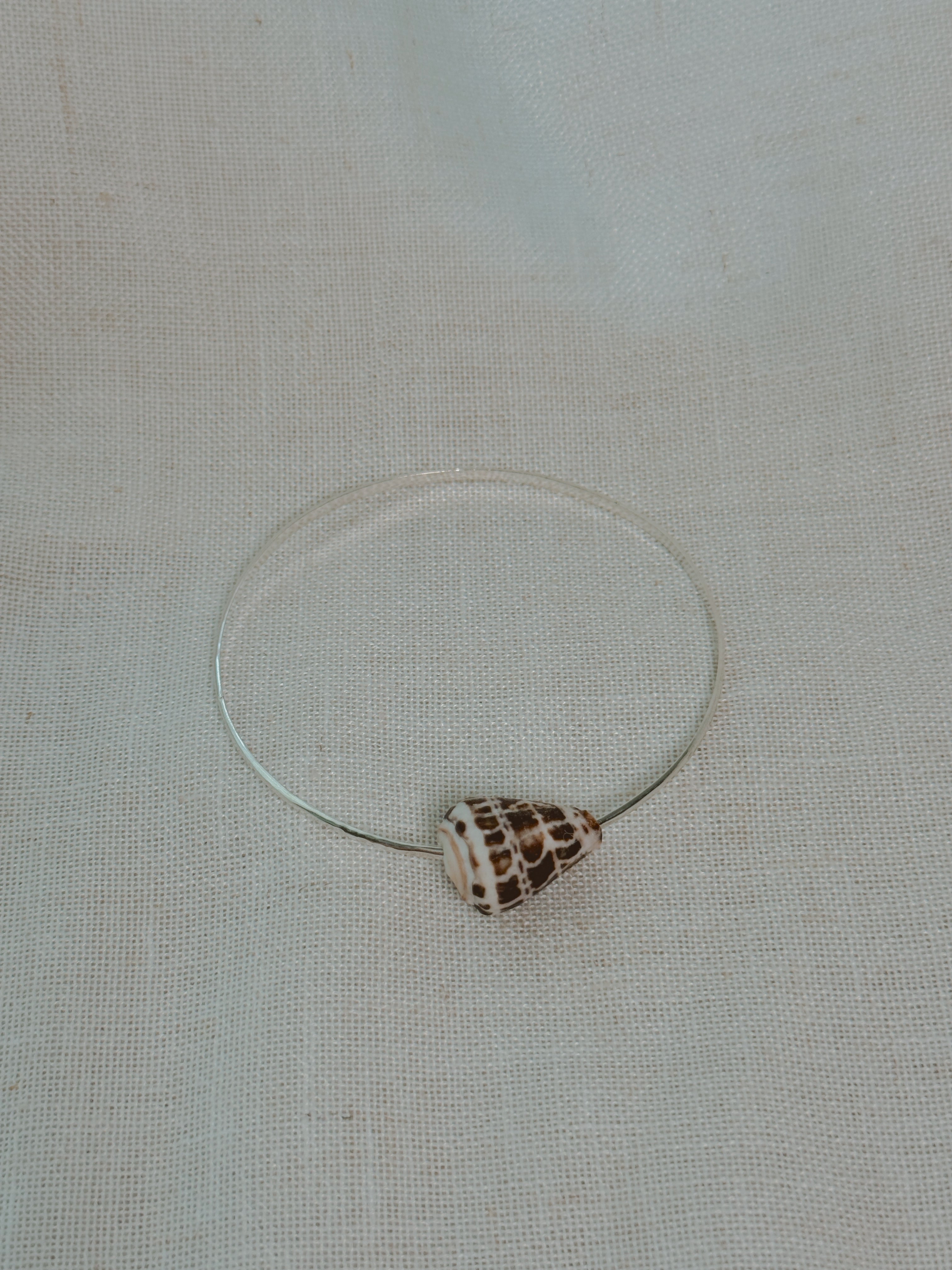 Sterling Silver Bangle with Hebrew Cone Shell