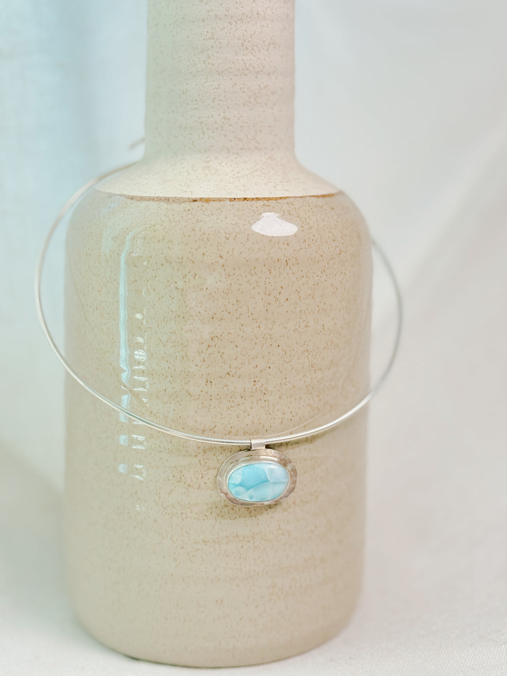 Larimar Sterling Silver Choker Necklace