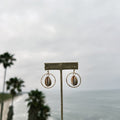 Golden Tide Hoops with brown cowries