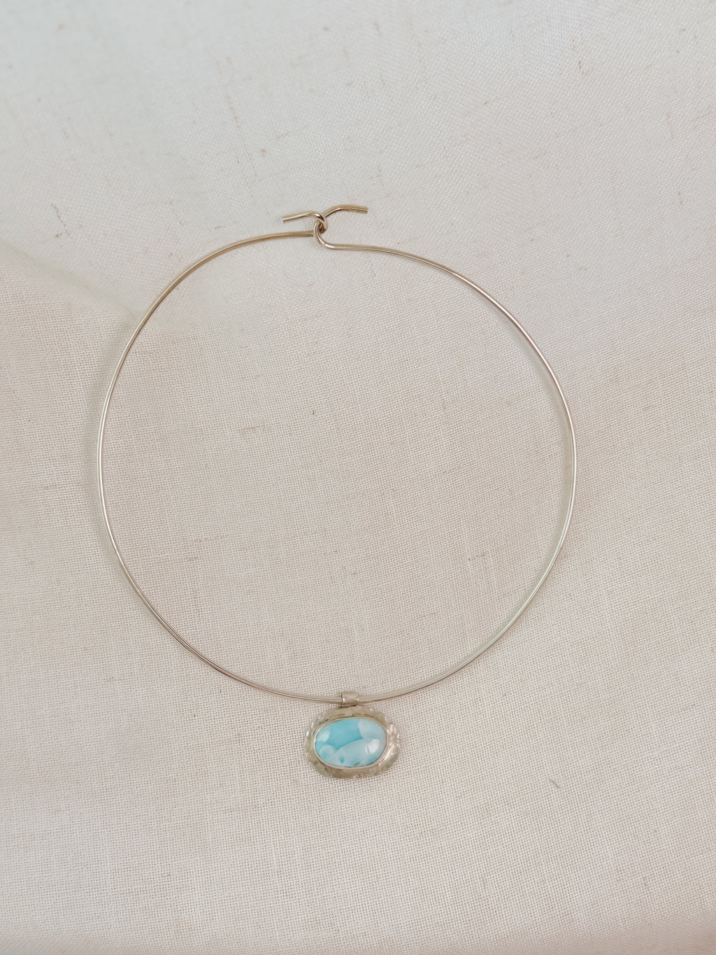 Larimar Sterling Silver Choker Necklace