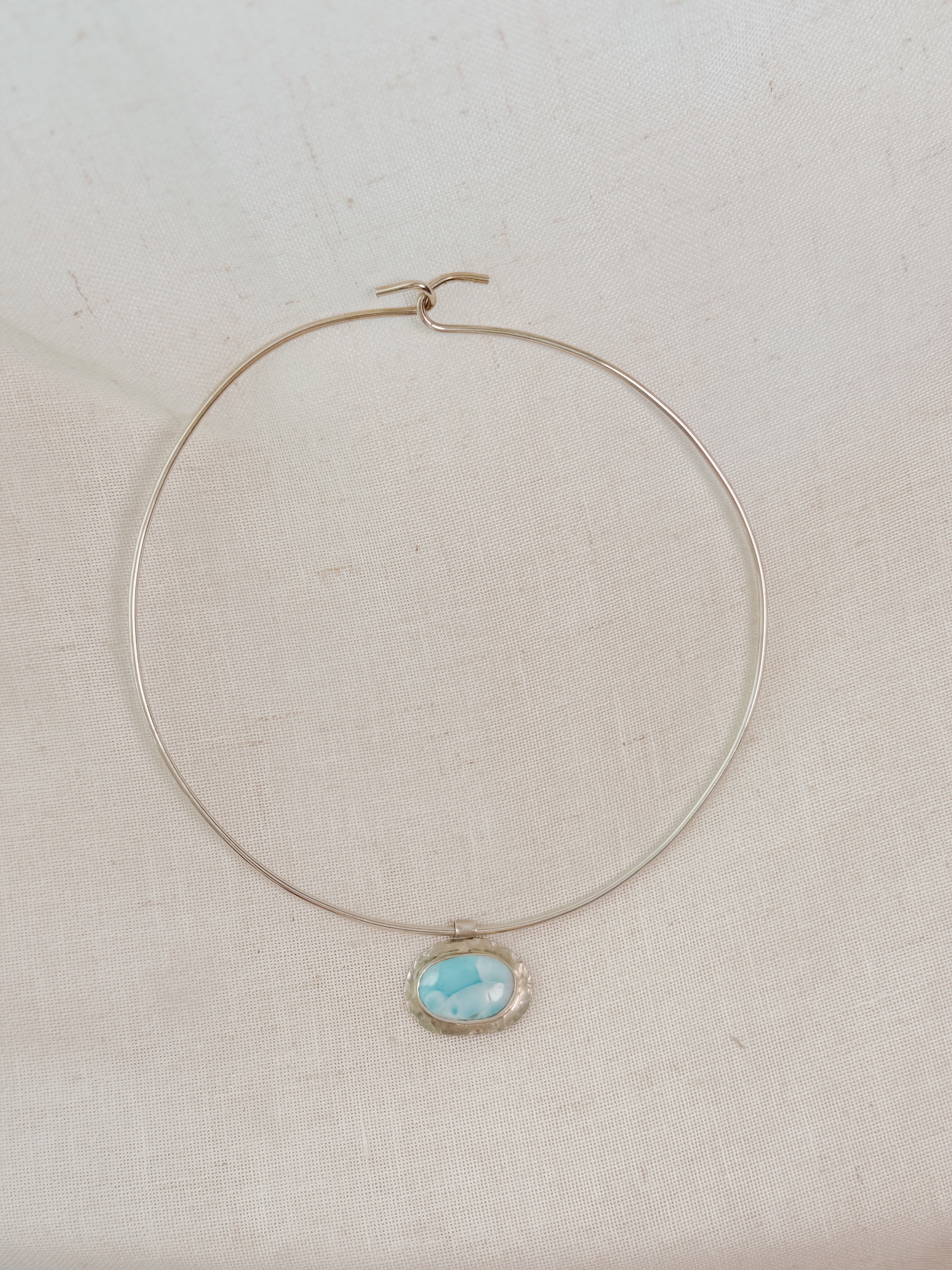 Larimar Sterling Silver Choker Necklace
