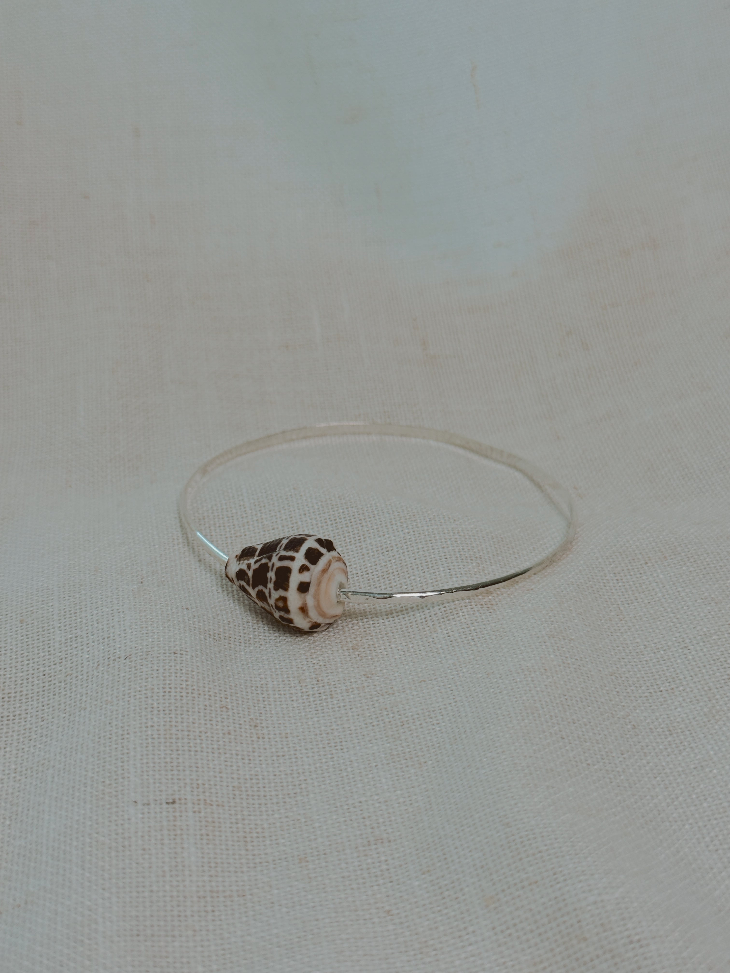 Sterling Silver Bangle with Hebrew Cone Shell