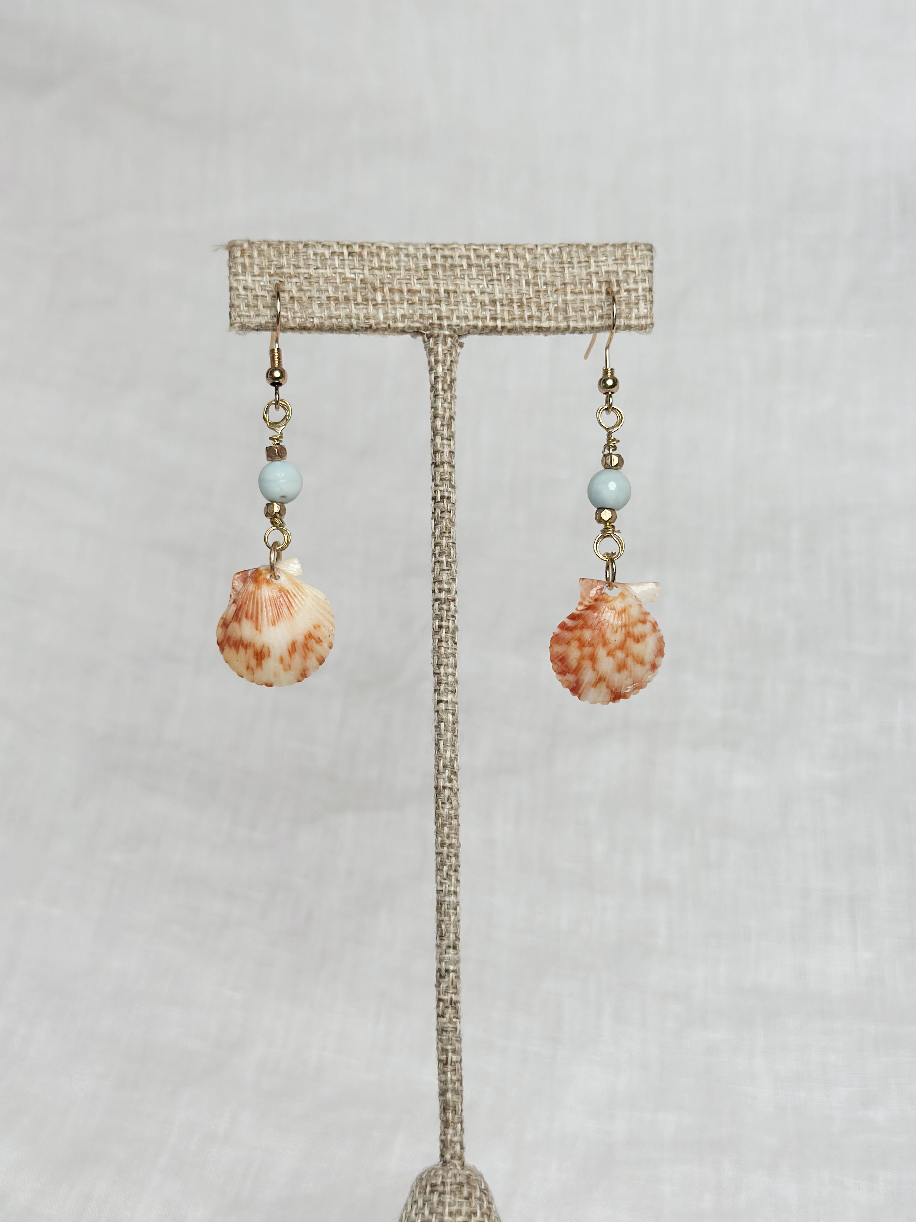 Golden Scallop Shell Drop Earring