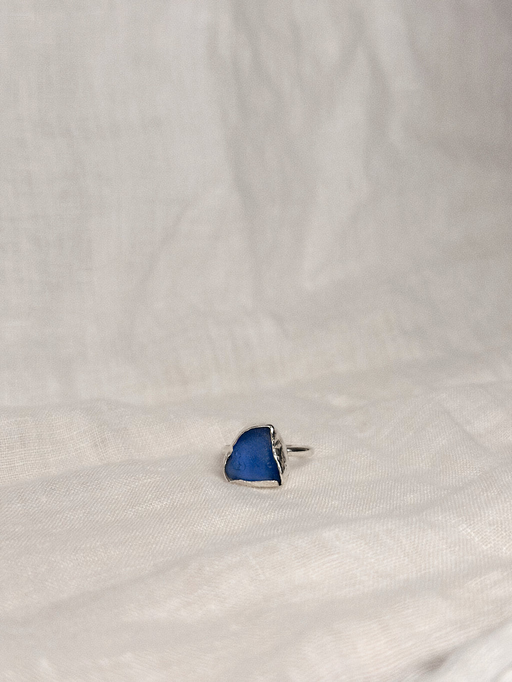Blue Sea Glass Ring