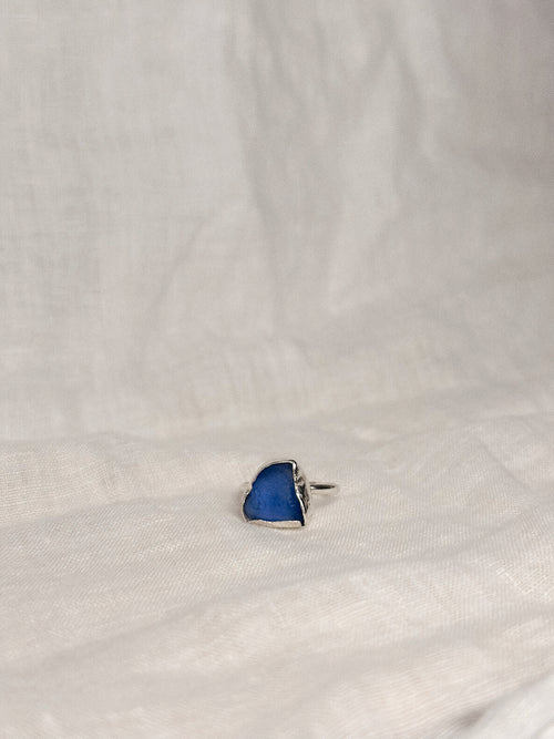 Blue Sea Glass Ring