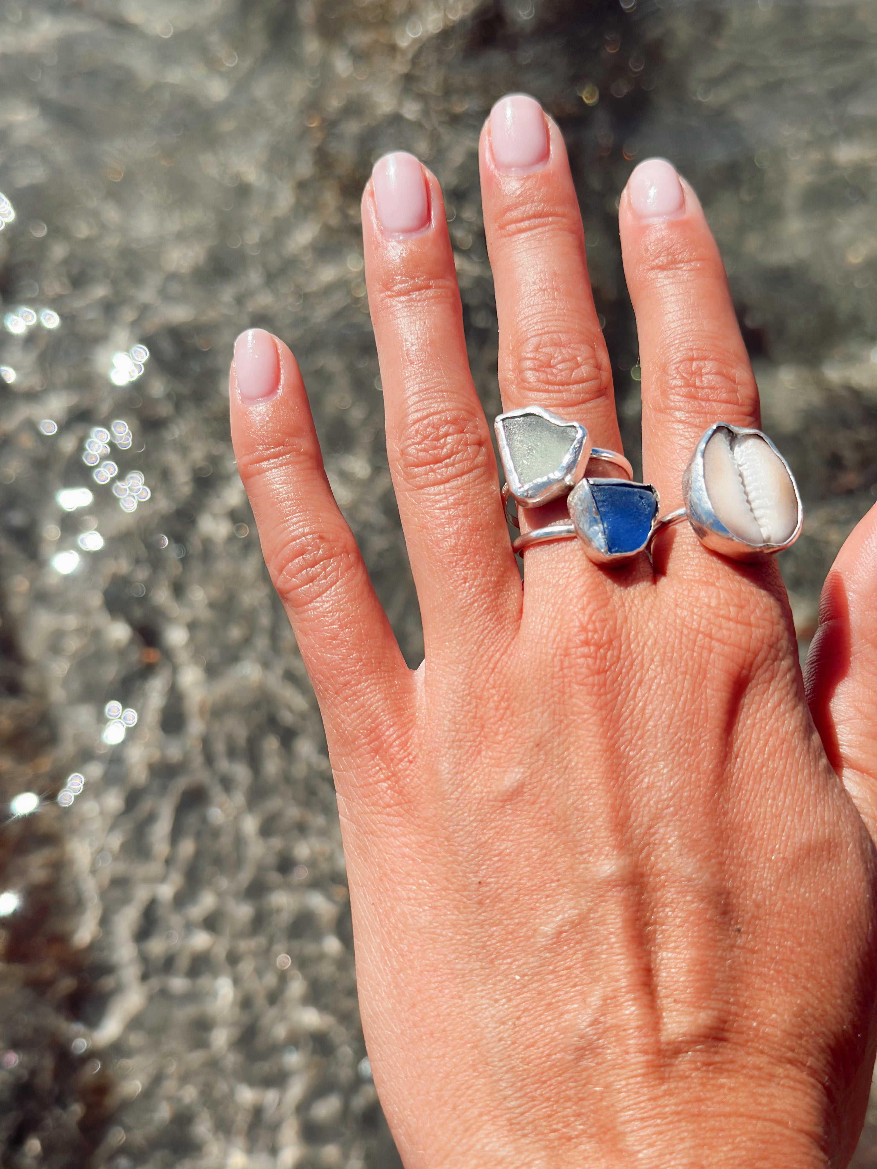 Seafoam Green Sea Glass Ring