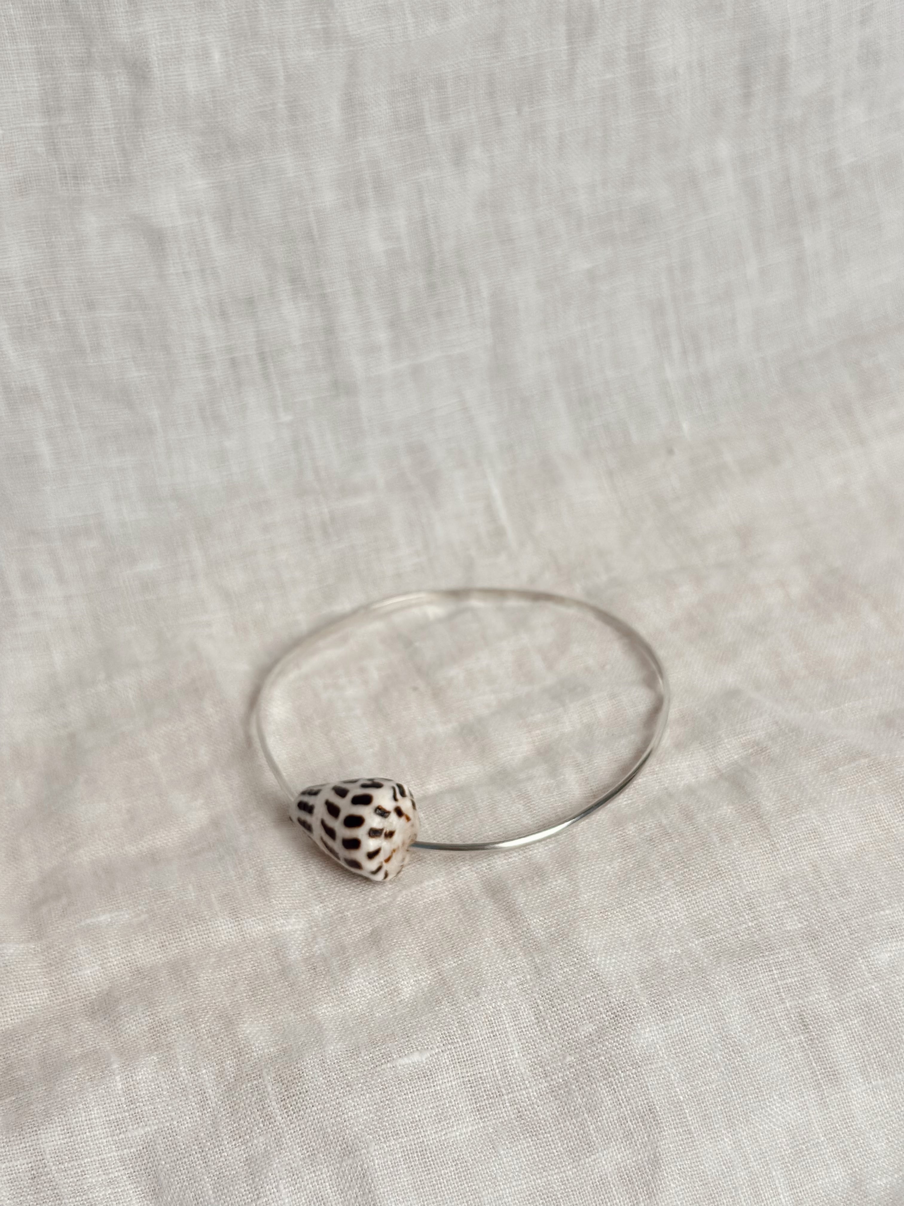 Sterling Silver Bangle with Hebrew Cone Shell