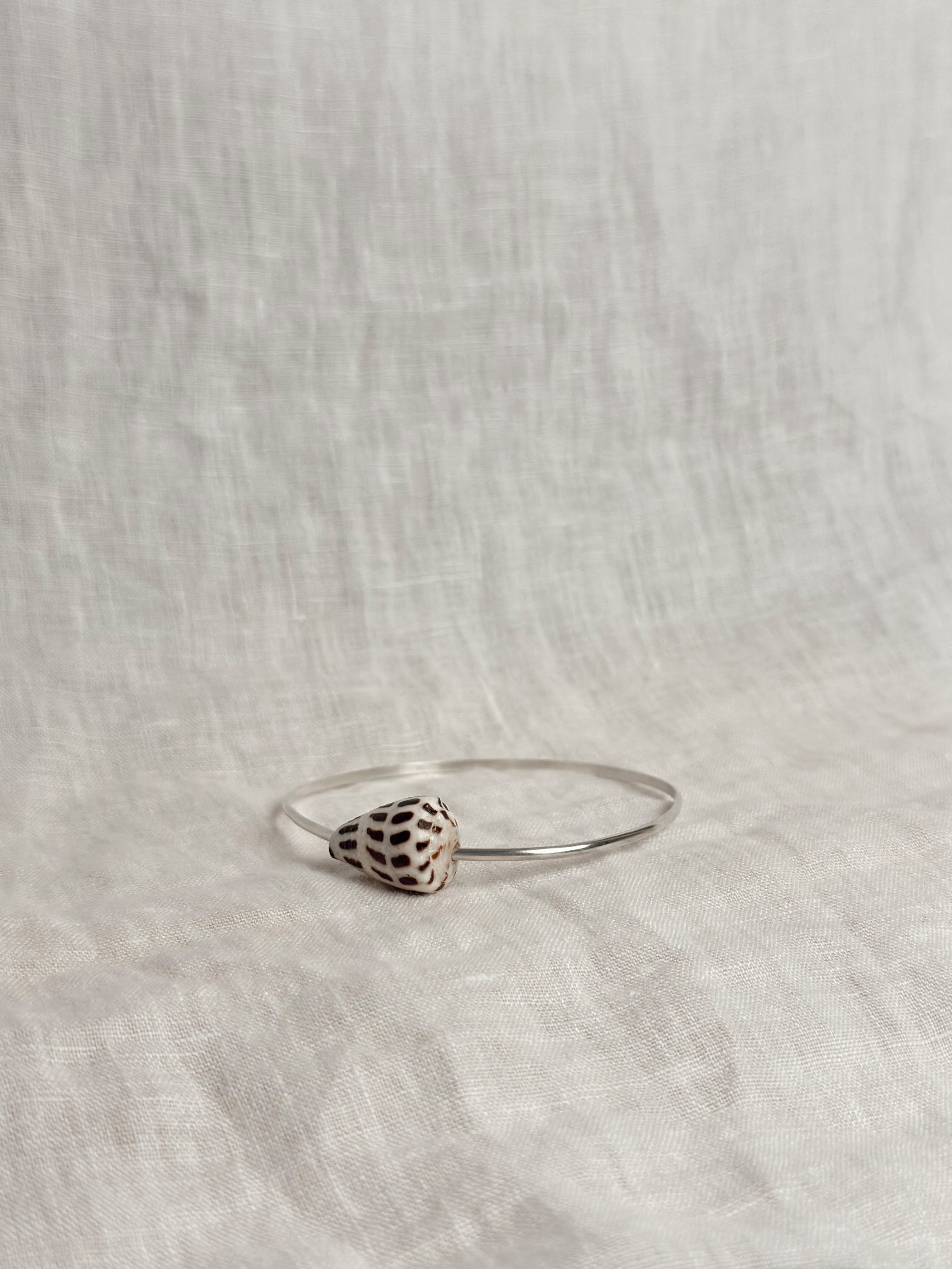 Sterling Silver Bangle with Hebrew Cone Shell
