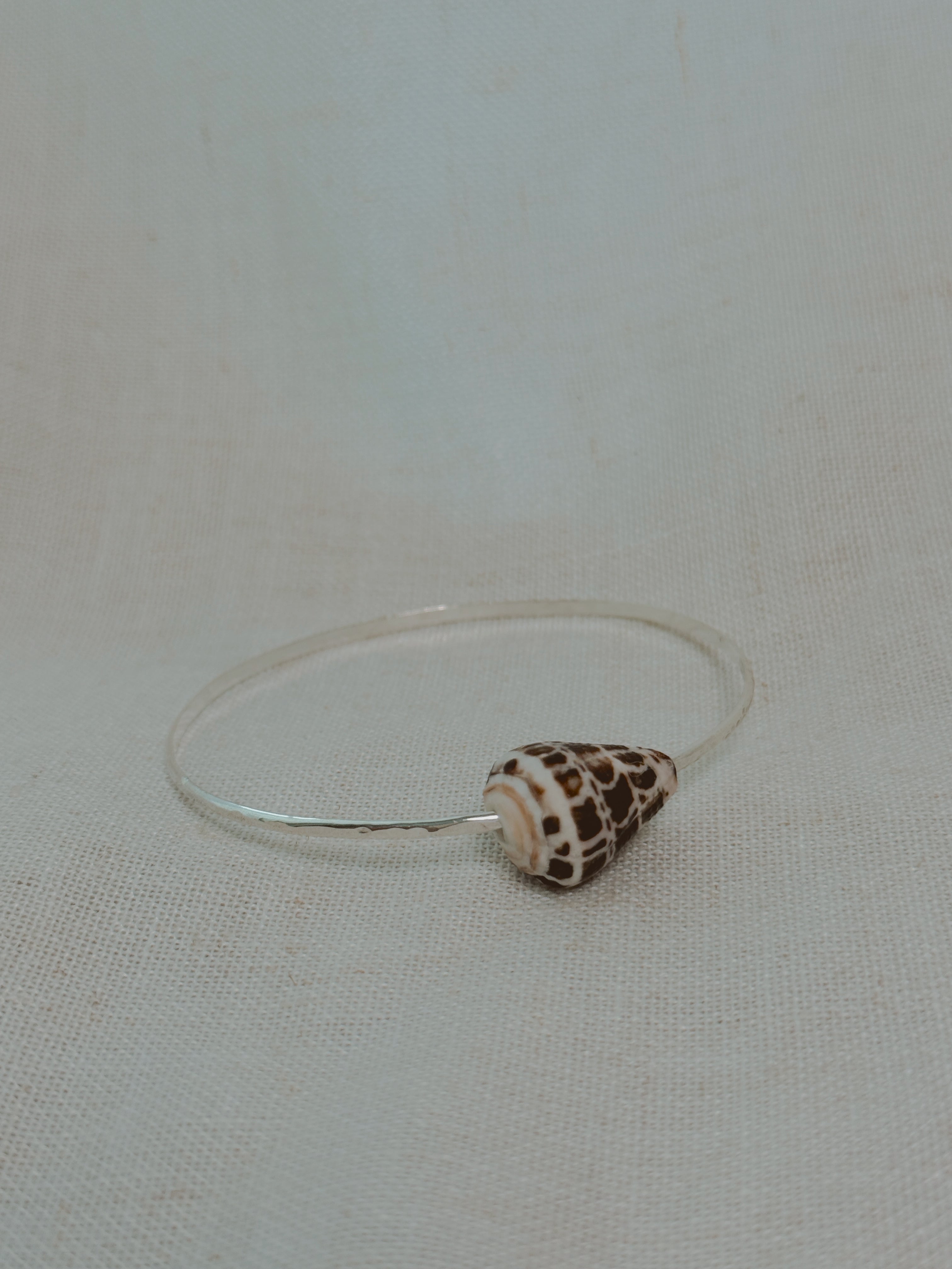 Sterling Silver Bangle with Hebrew Cone Shell