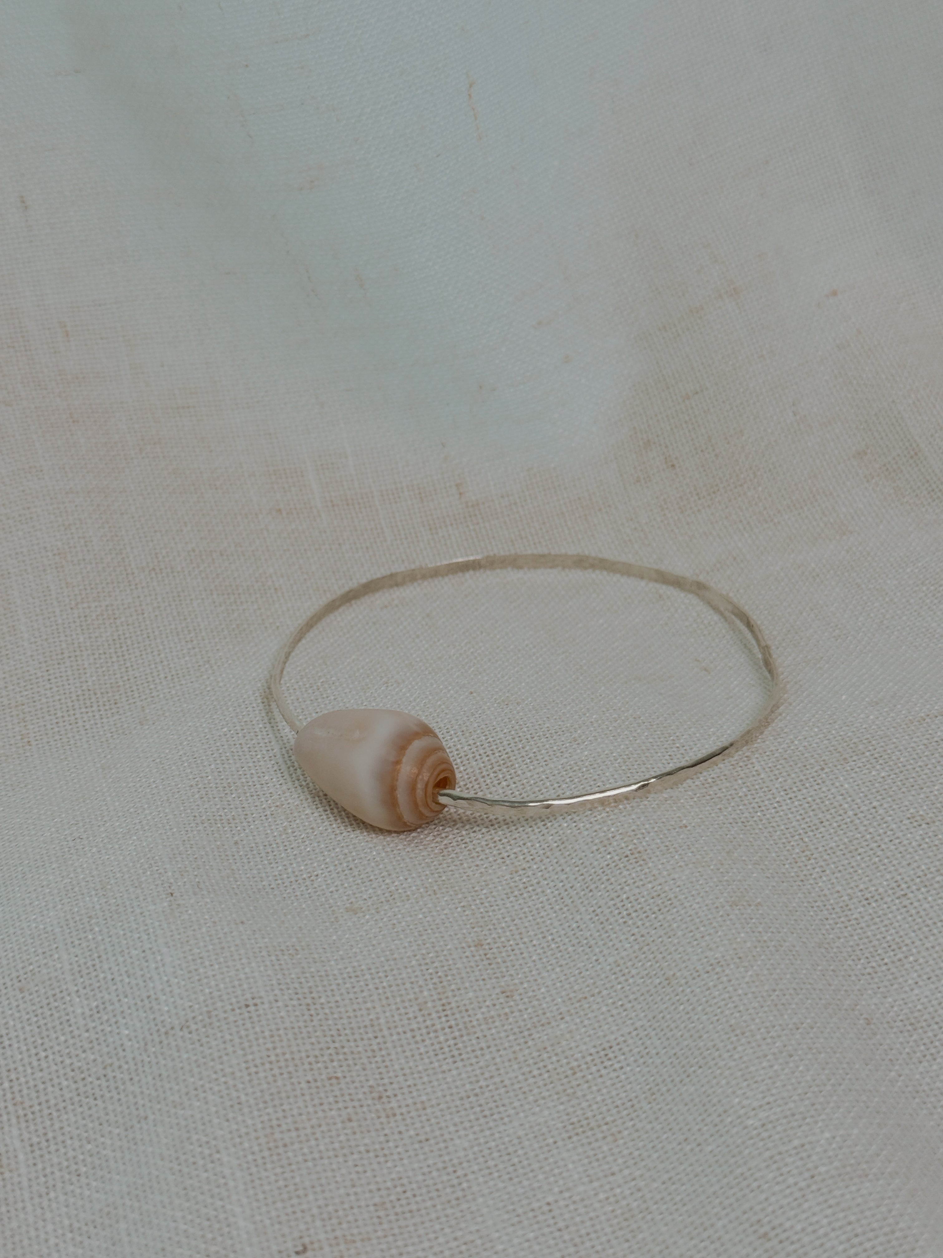 Sterling Silver Bangle with California Cone Shell
