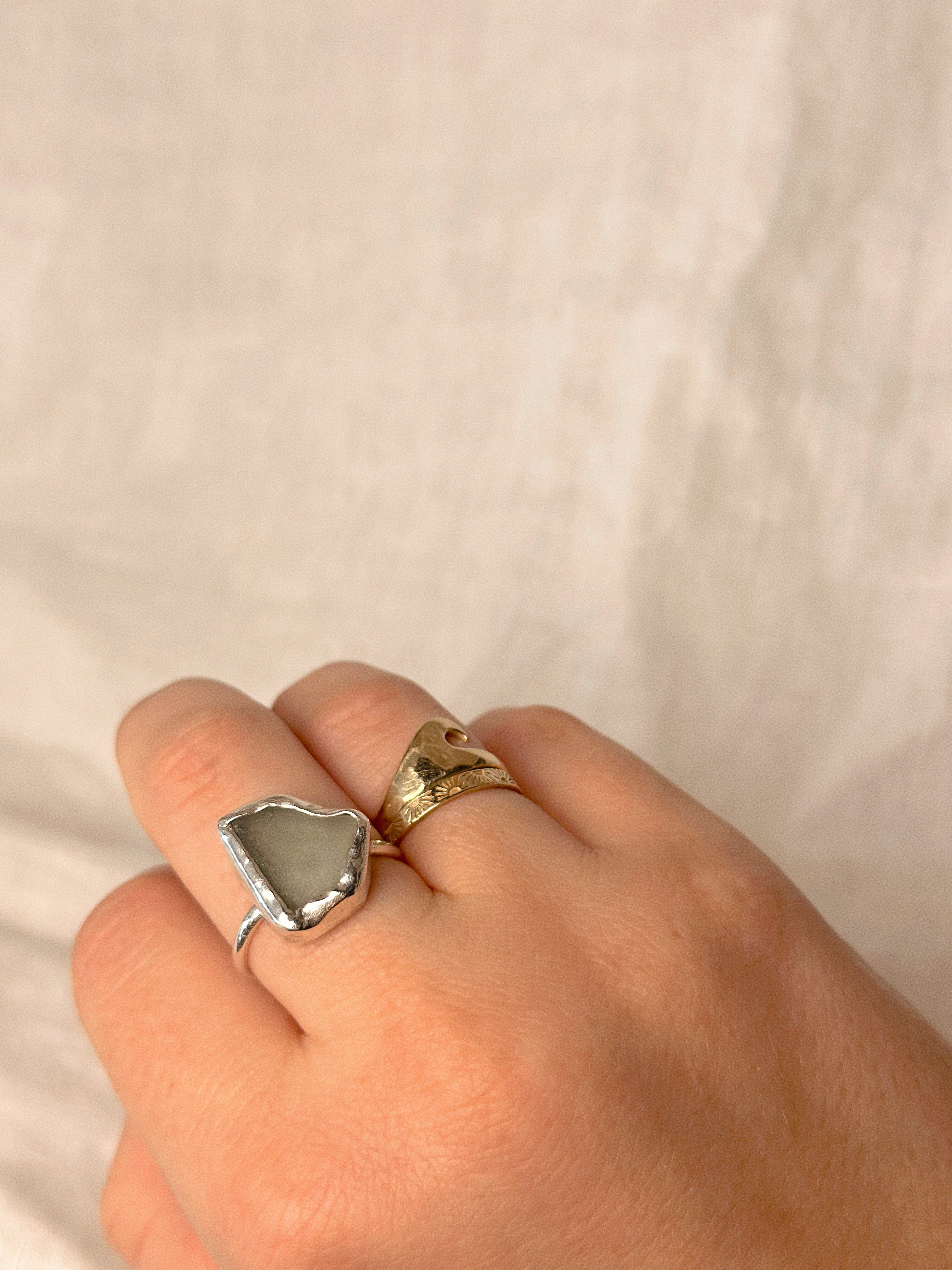 Seafoam Green Sea Glass Ring