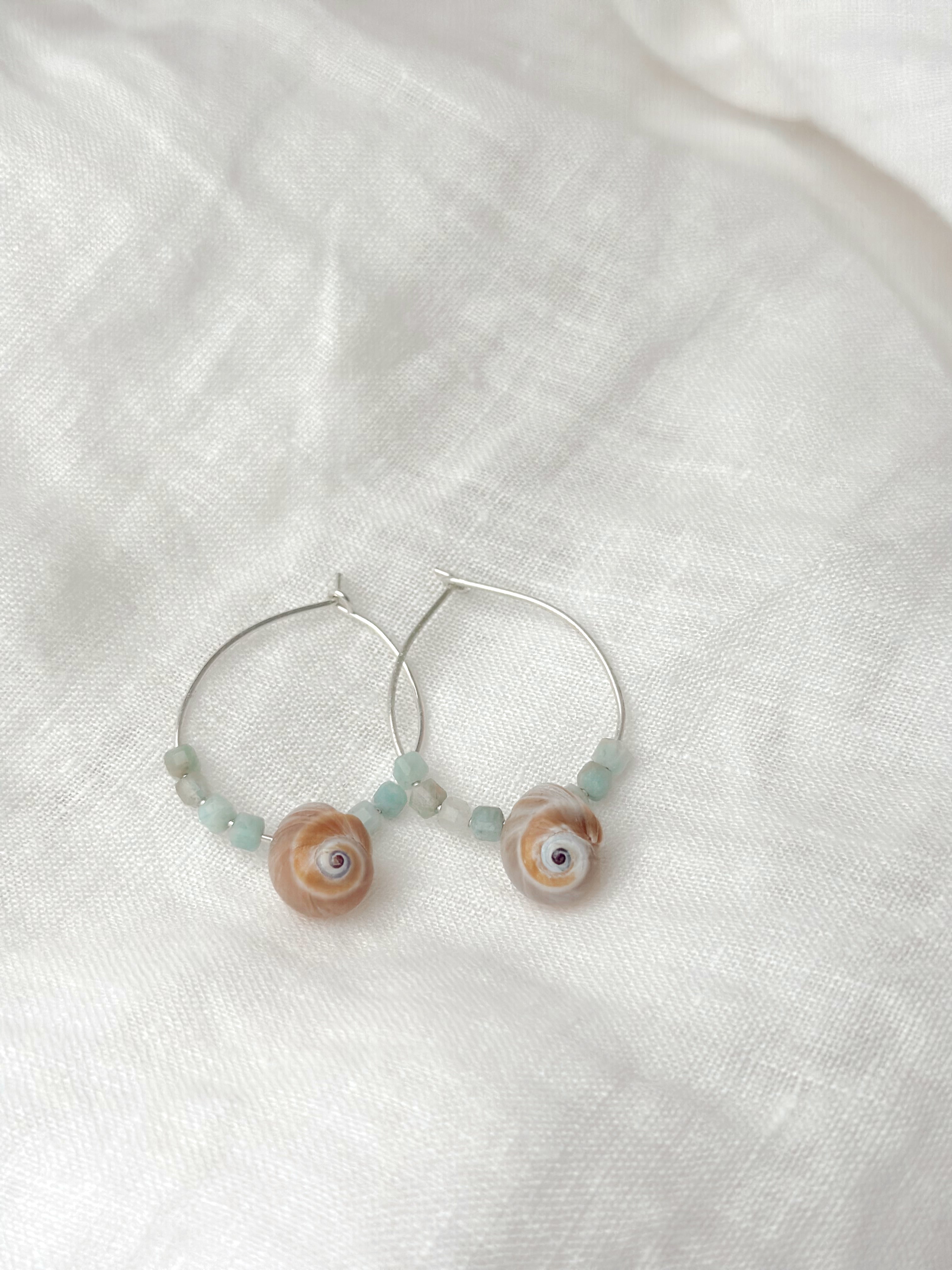 Mini Moon Shell Hoops