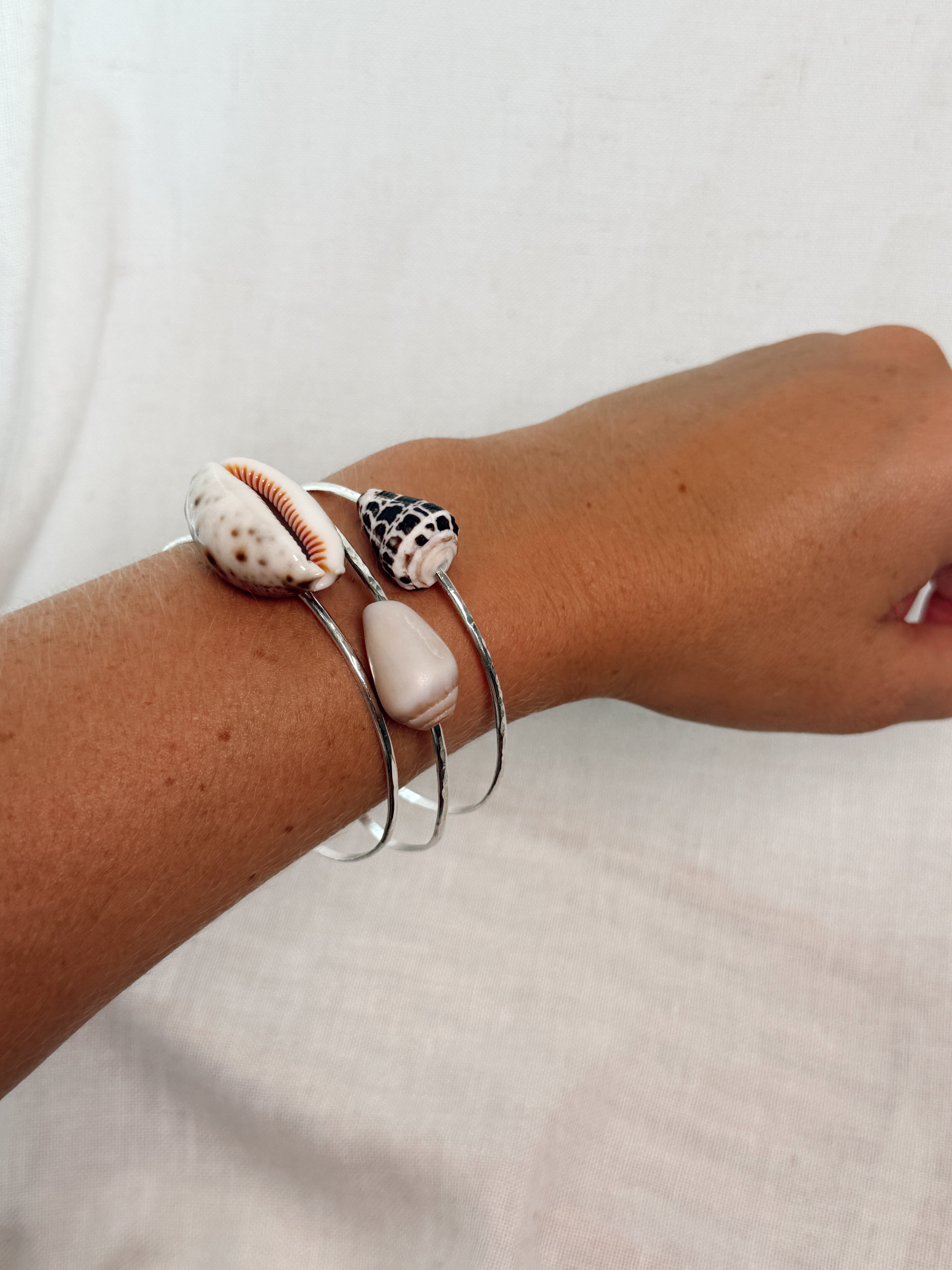 Sterling Silver Bangle with Hebrew Cone Shell