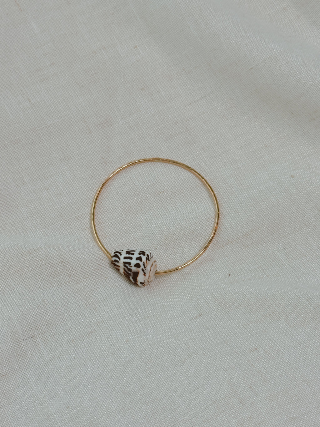 Gold Bangle with Large Hebrew Cone Shell