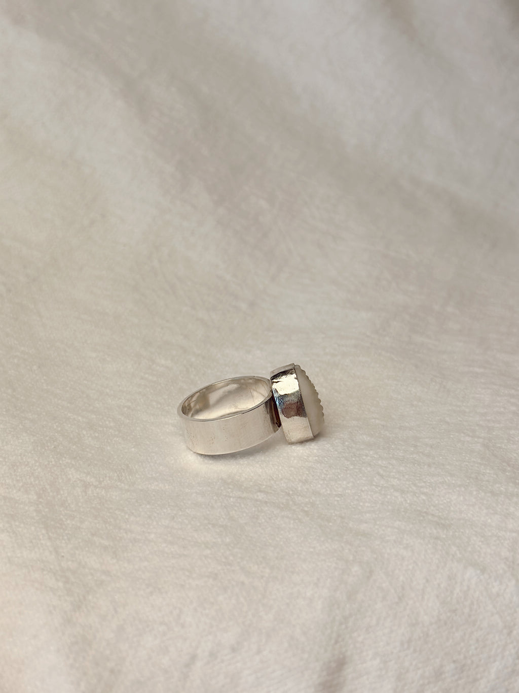 Cowrie Shell Ring - Wide Band