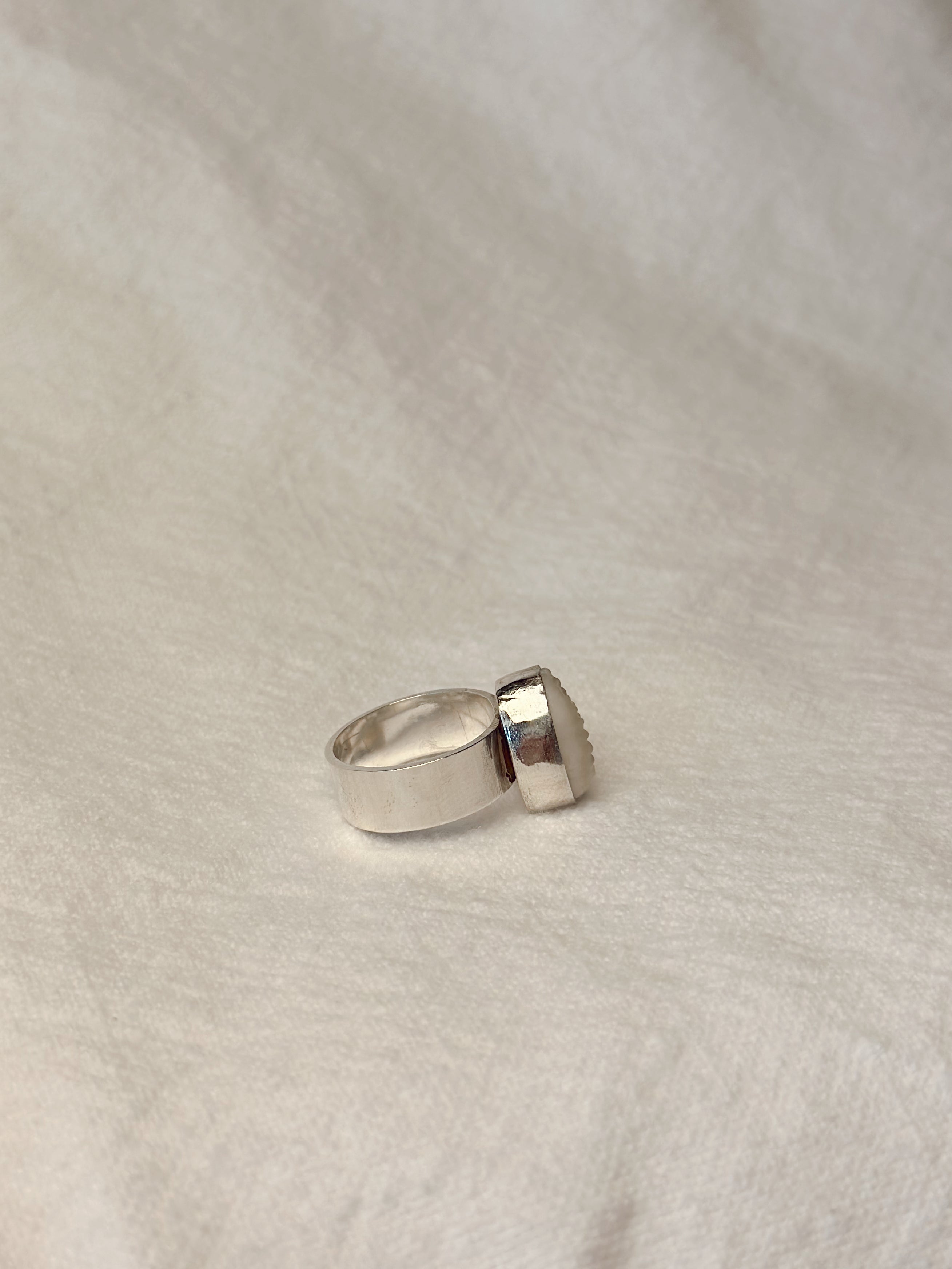 Cowrie Shell Ring - Wide Band
