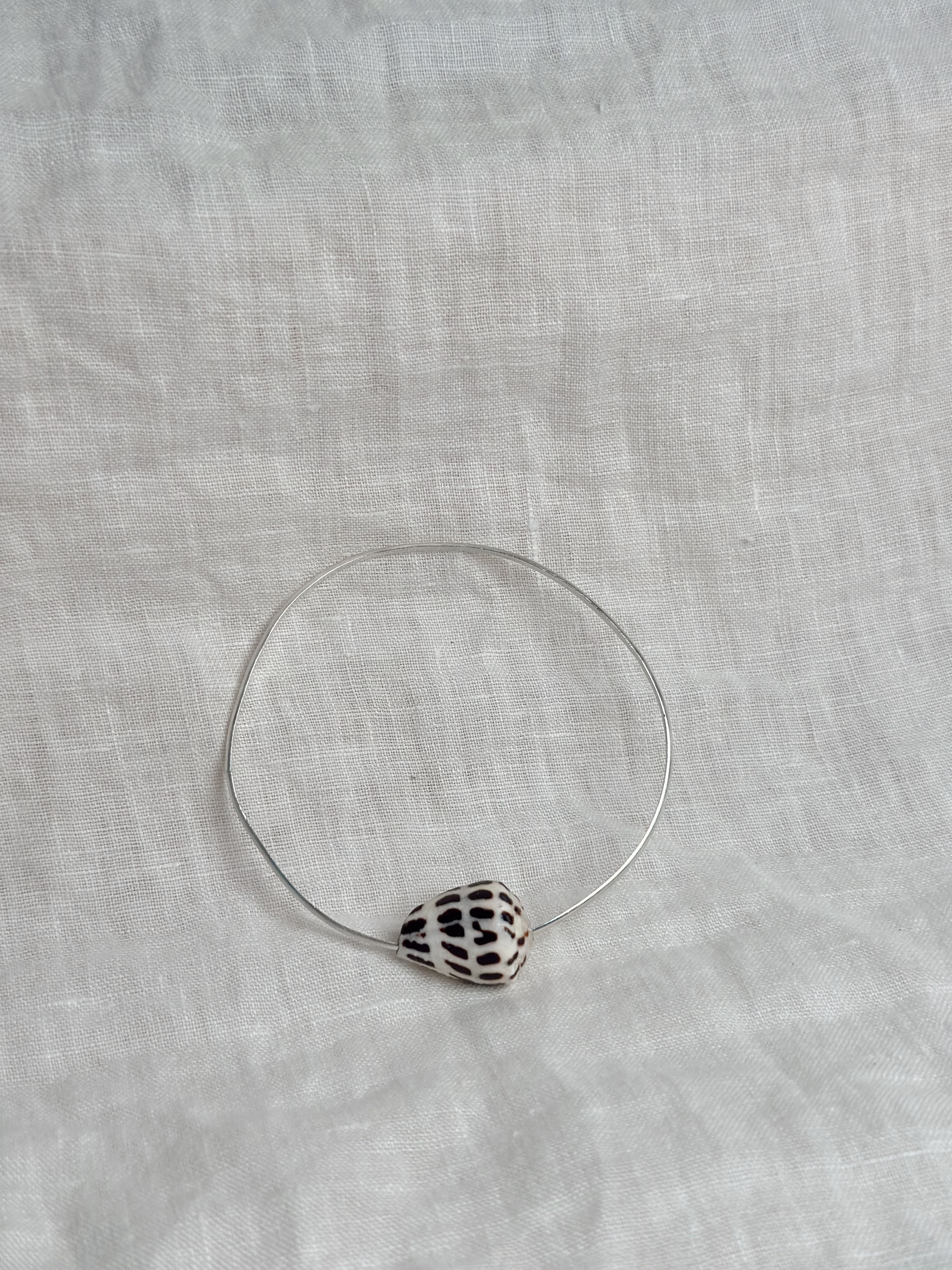 Sterling Silver Bangle with Hebrew Cone Shell
