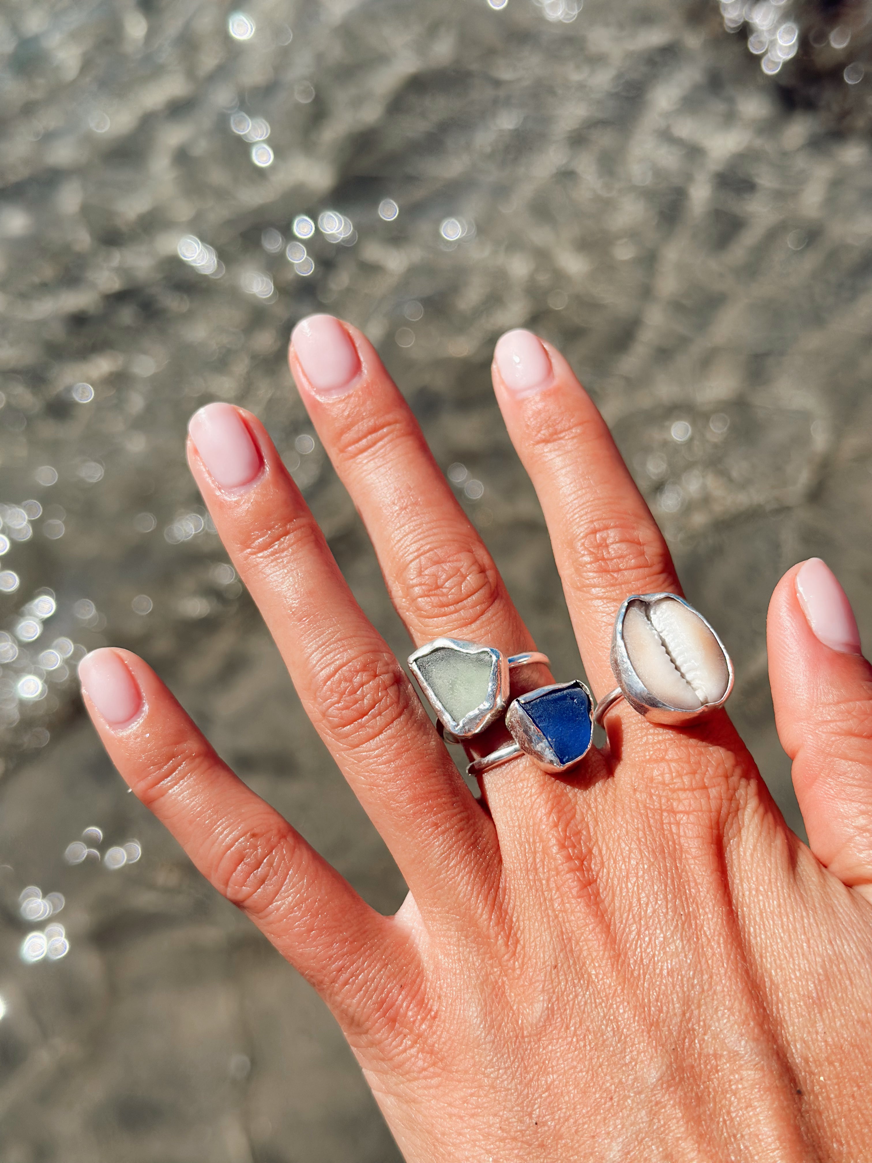 Seafoam Green Sea Glass Ring