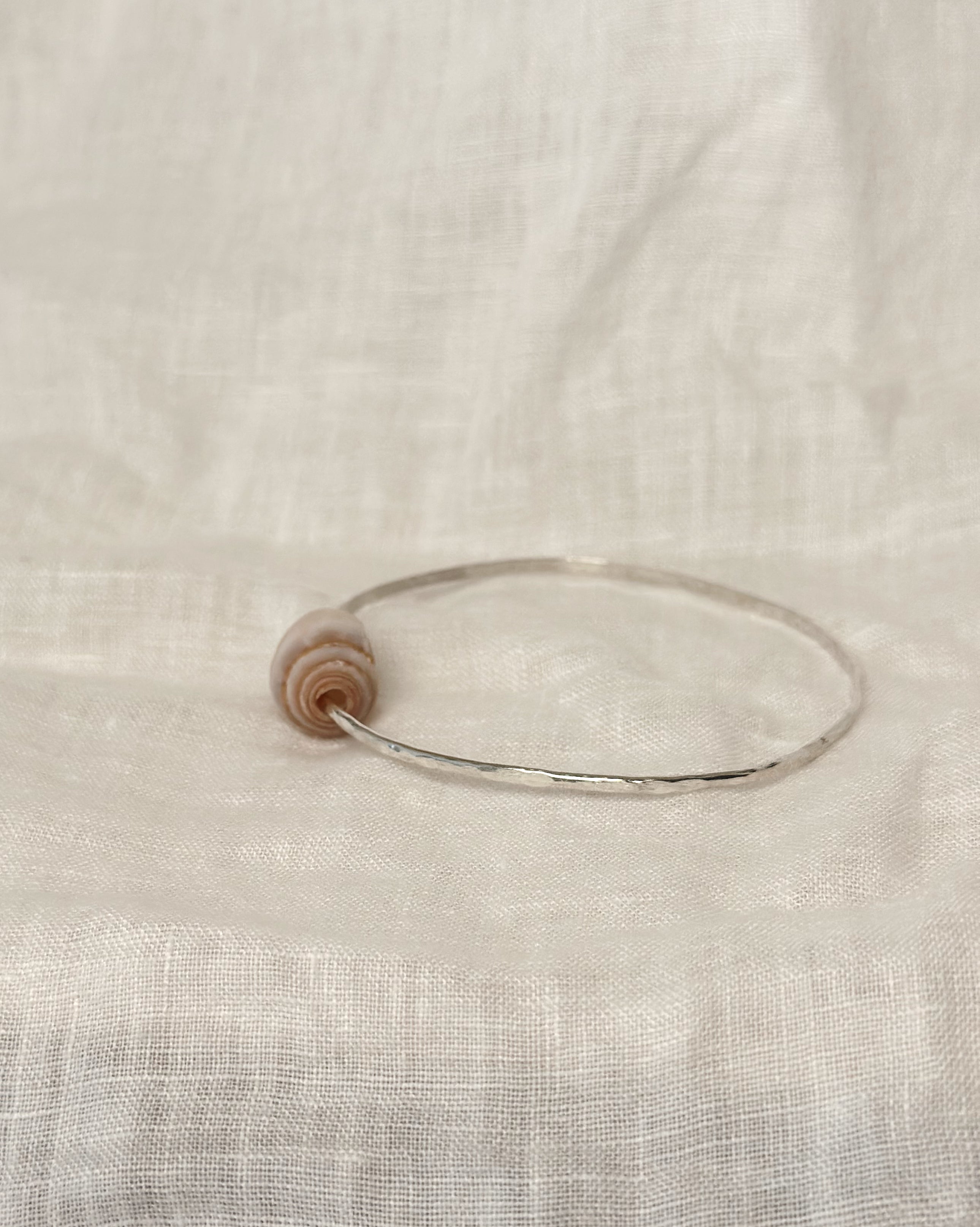 Sterling Silver Bangle with California Cone Shell