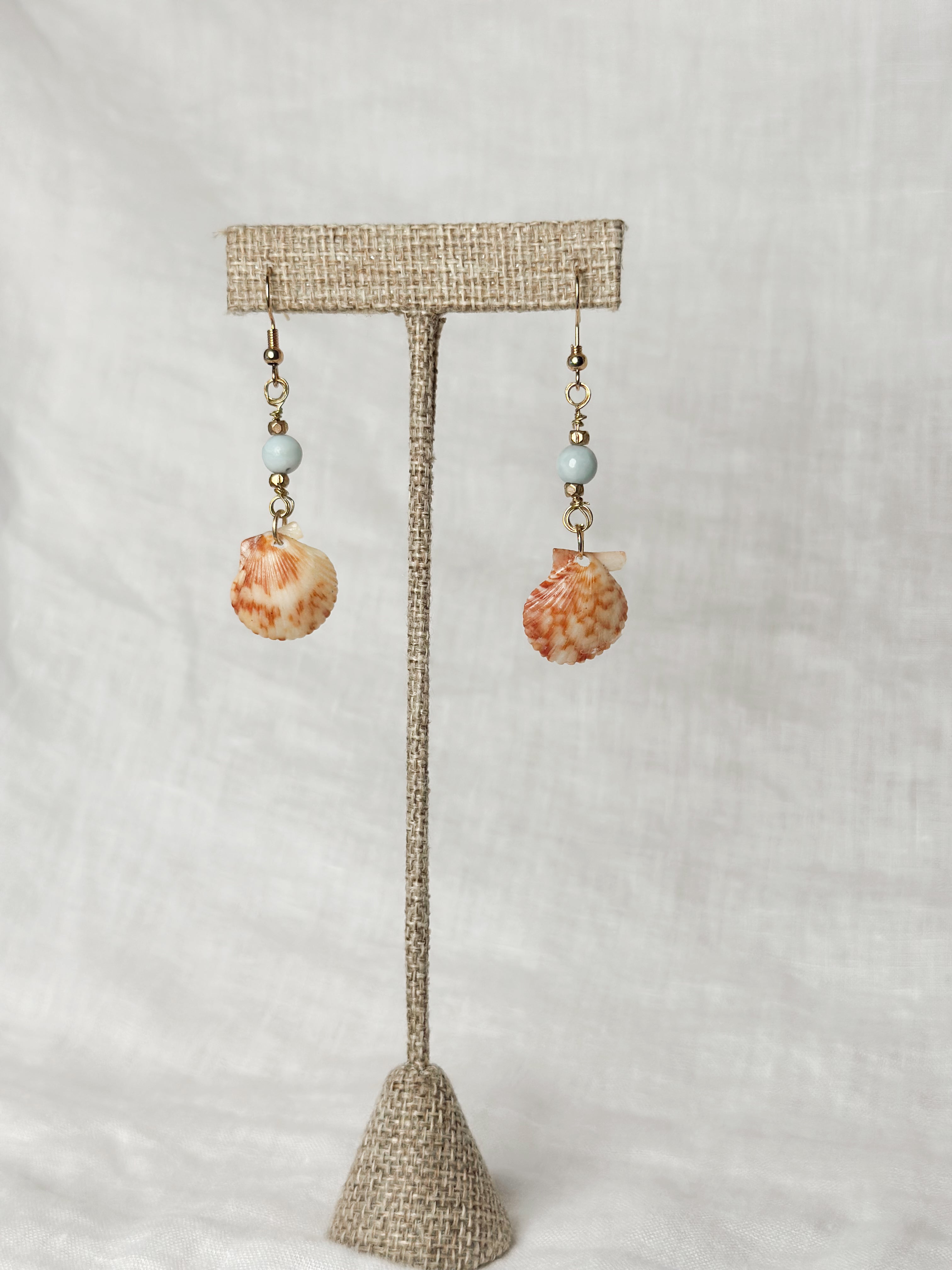 Golden Scallop Shell Drop Earring