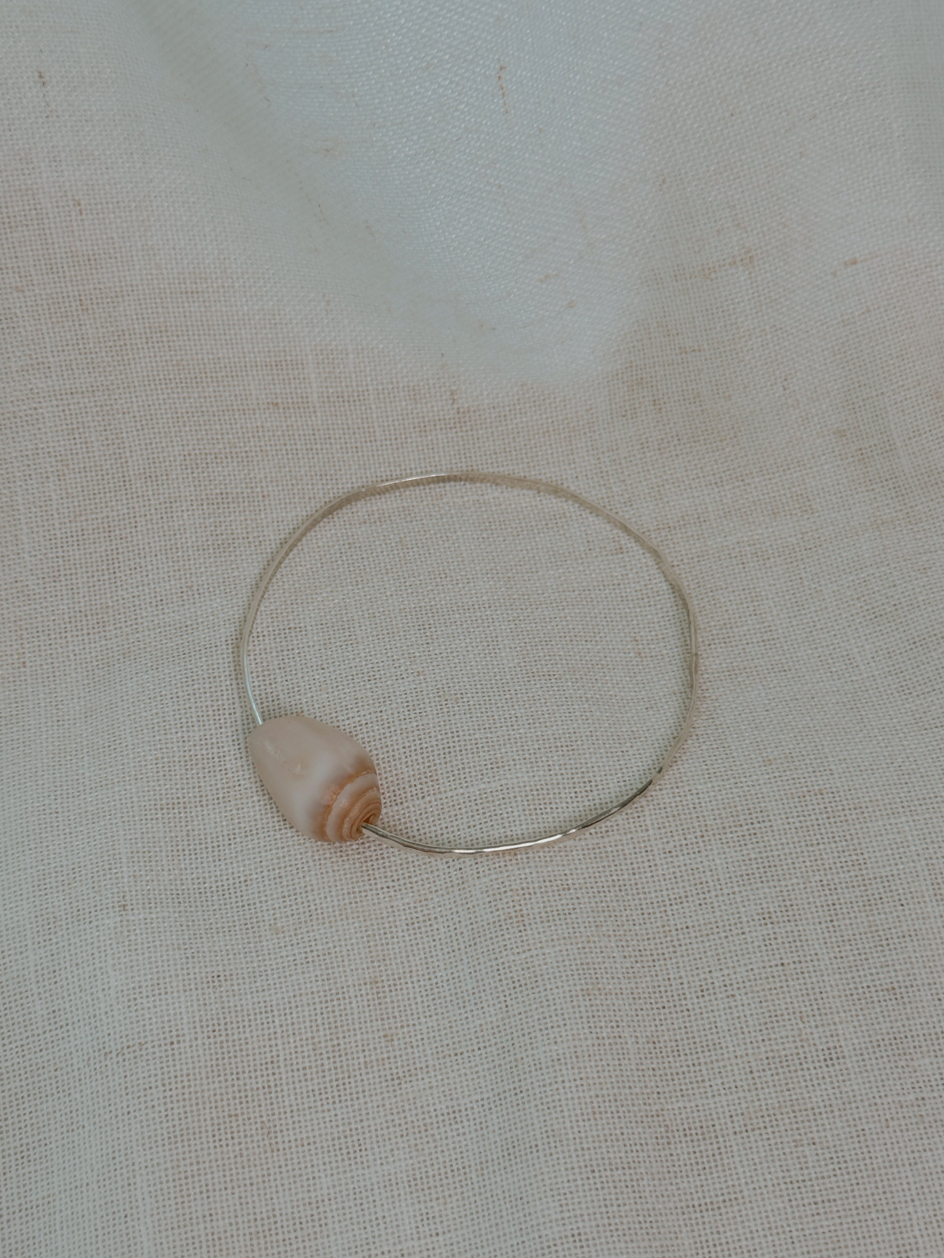 Sterling Silver Bangle with California Cone Shell