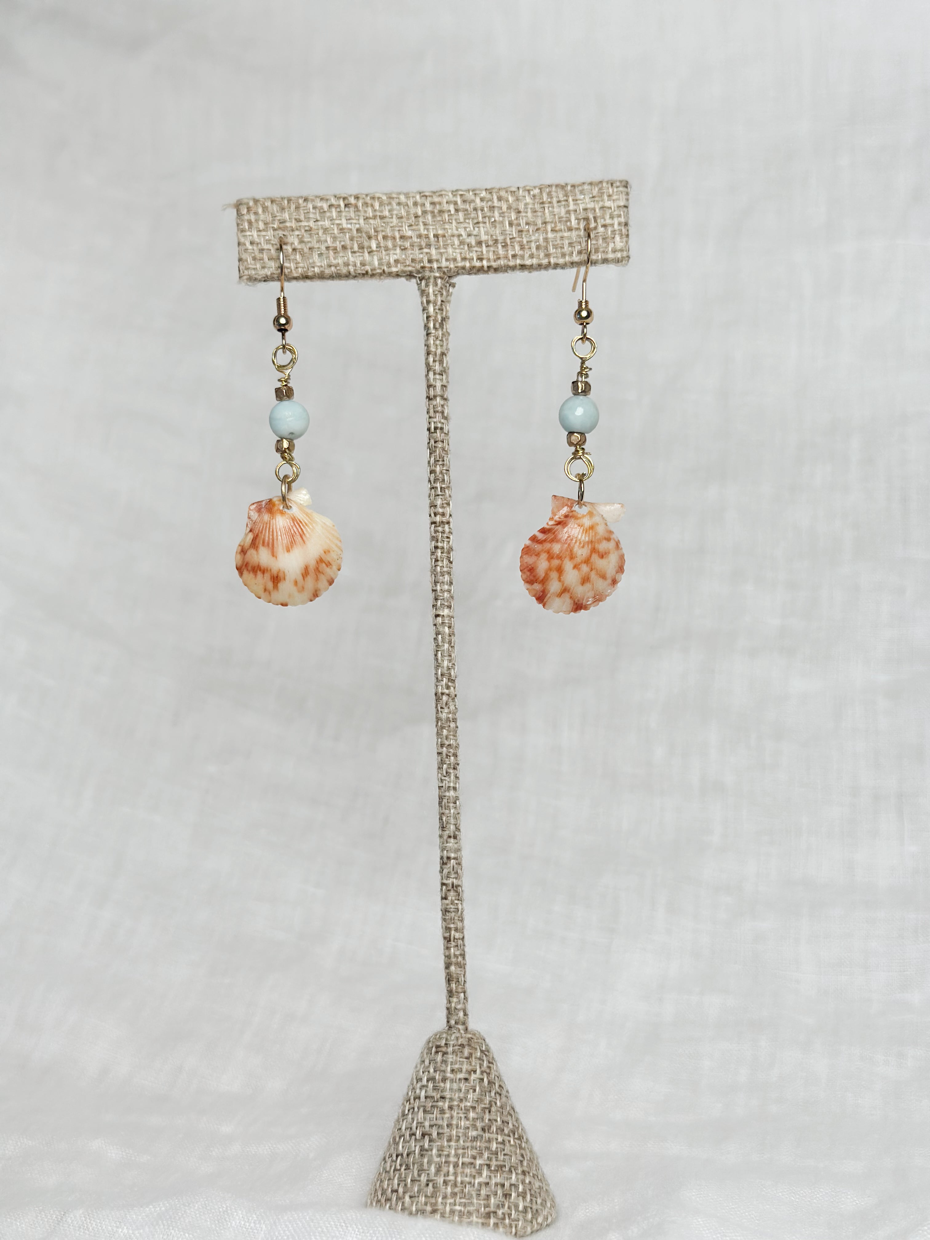 Golden Scallop Shell Drop Earring